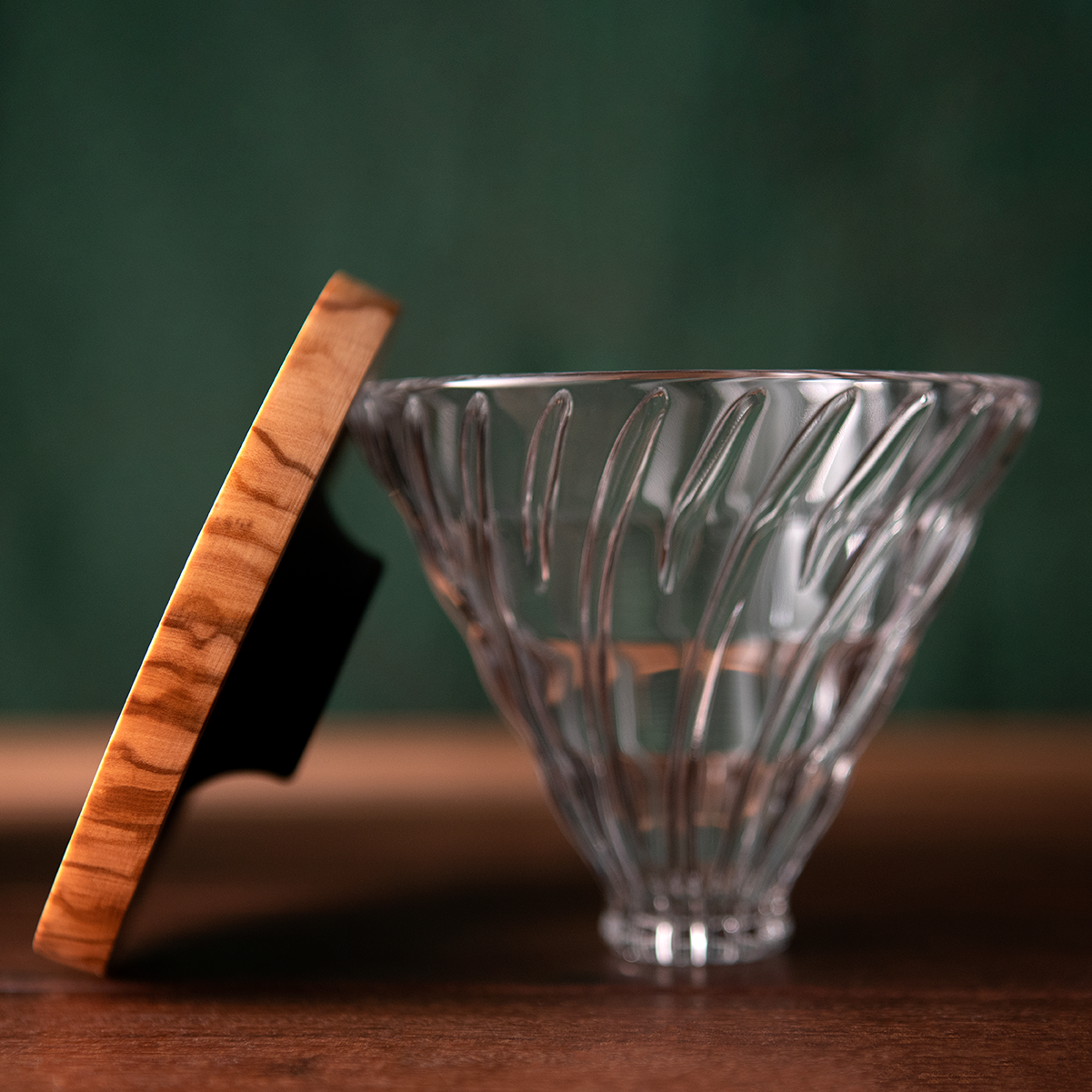 Hario 02 V60 Glass Dripper - Olive Wood